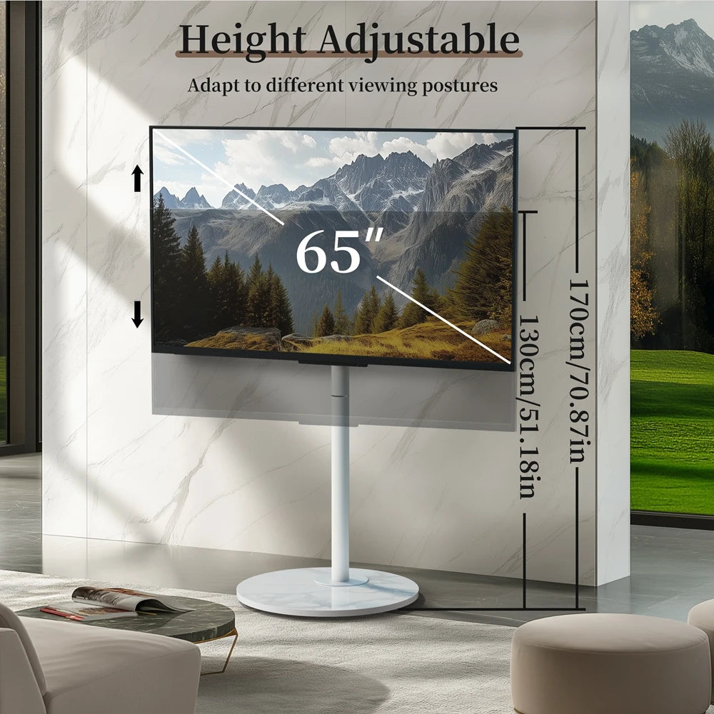 Modern Corner TV Stand Bracket Mobile Floor TV Cart for 40-75 Inches with Rolling Wheels