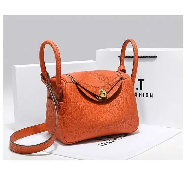 Genuine Leather Lady Lindi Bag Large Shoulder Bag for Women Cute Ladies Side Bag Luxury Handbags BH3