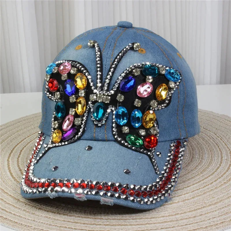 Wholesale Denim Baseball Caps Bling Rhinestone "TAKE ""LOVE" Heart  Snapback Hat A Dozen 12 pieces Mixed order