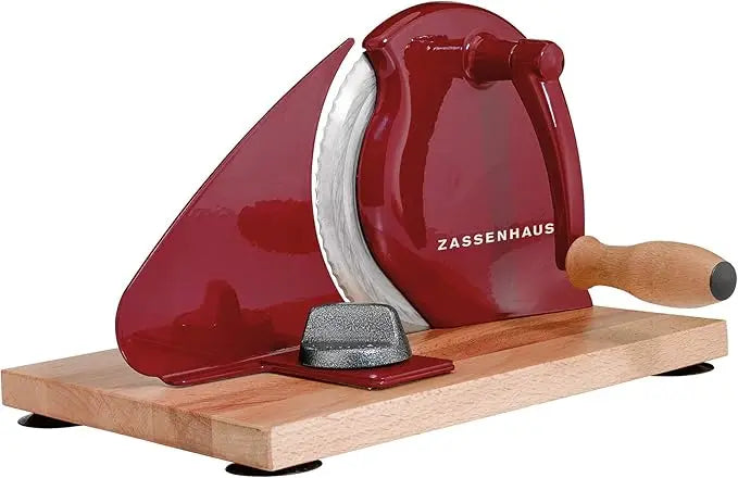 Zassenhaus Manual Bread Slicer, Classic Hand Crank Home Bread Slicer (Black) 11.75 Inch by 8 Inch