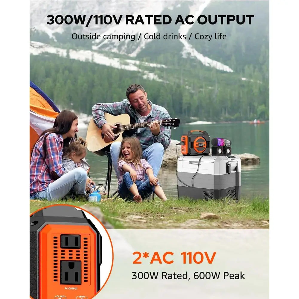 300W Rated Portable Solar Generator Power Station with Solar Panels 40W Included, 220Wh Solar Power Bank with AC Outlet 110V Pur
