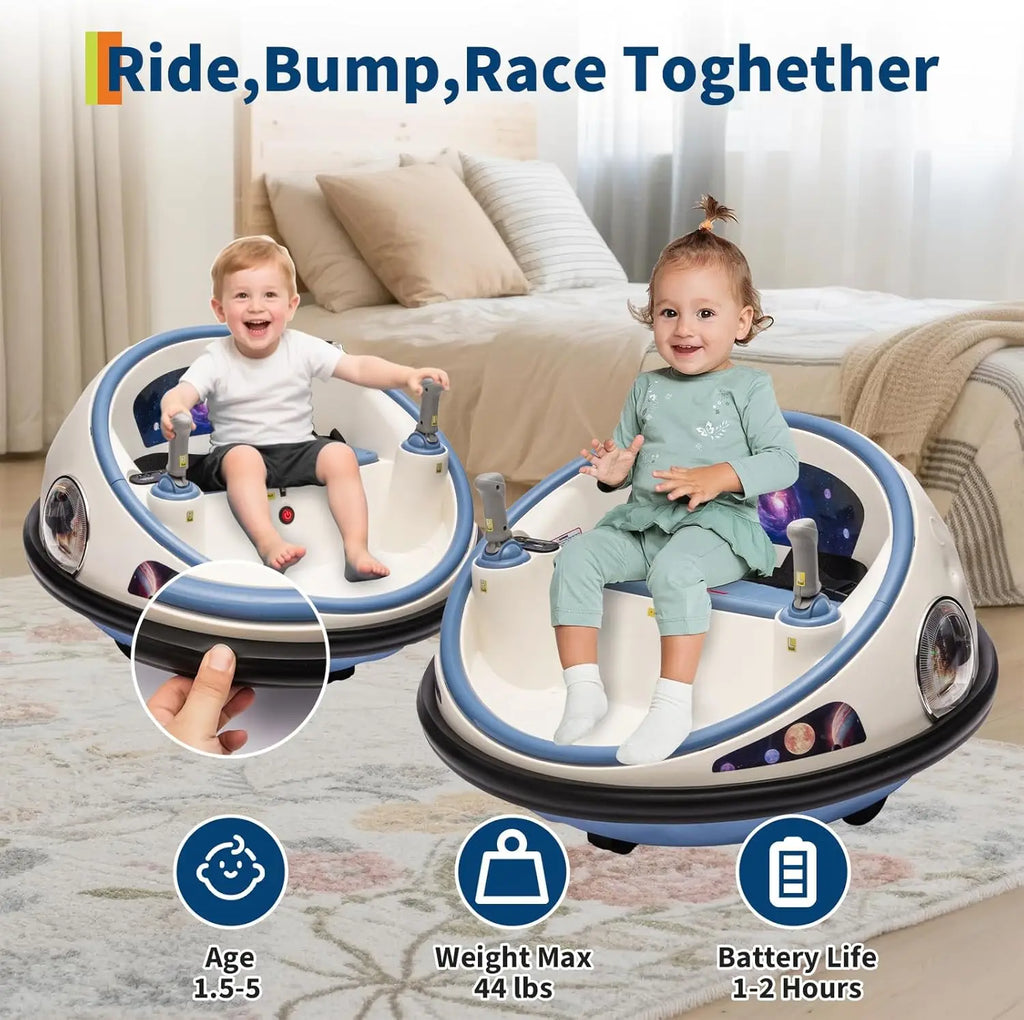 12V Kids Electric Bumper Car with Parent Remote Control, 360° Spinning & Music, 2 Speed Modes, Safety Belt Ride On Toys for Kids