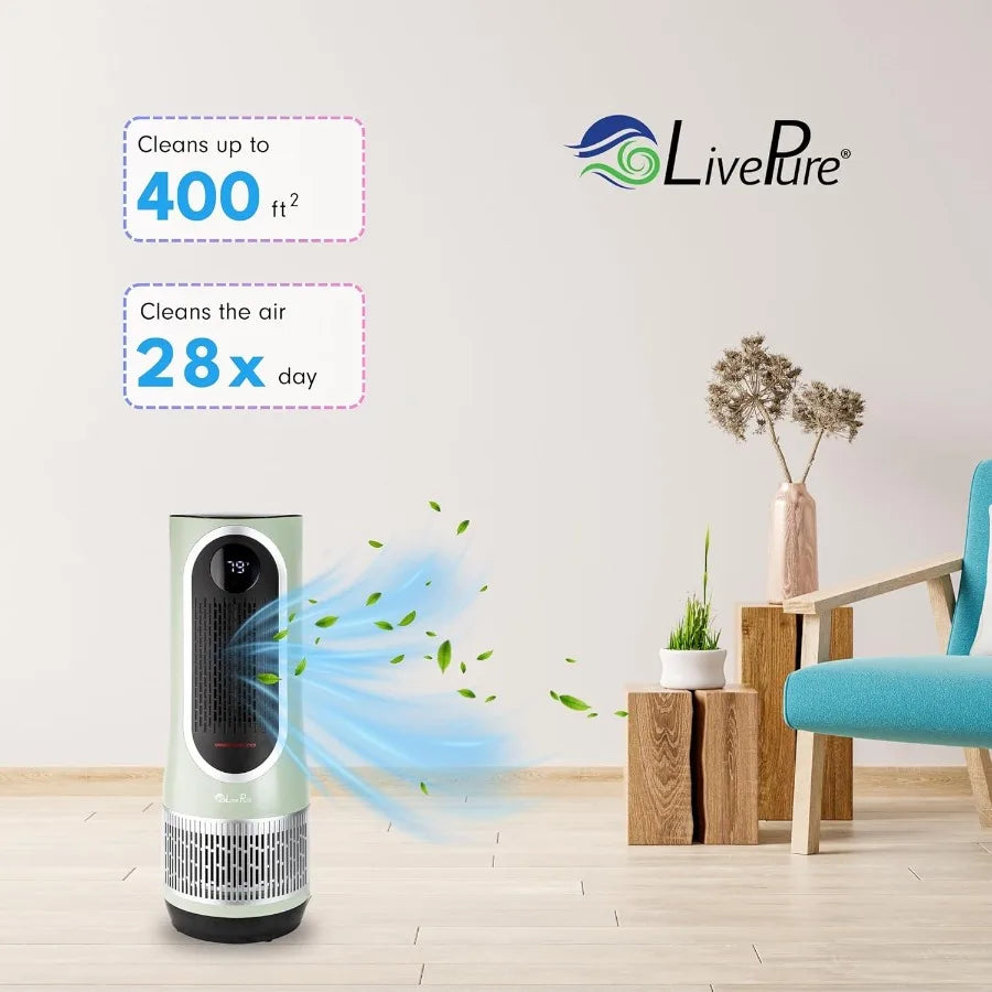 3-in-1 LP500 Clean Heat Air Purifier Electric Heater Oscillating Portable Heater with Dual Heat Settings and Advanced Air Filtr