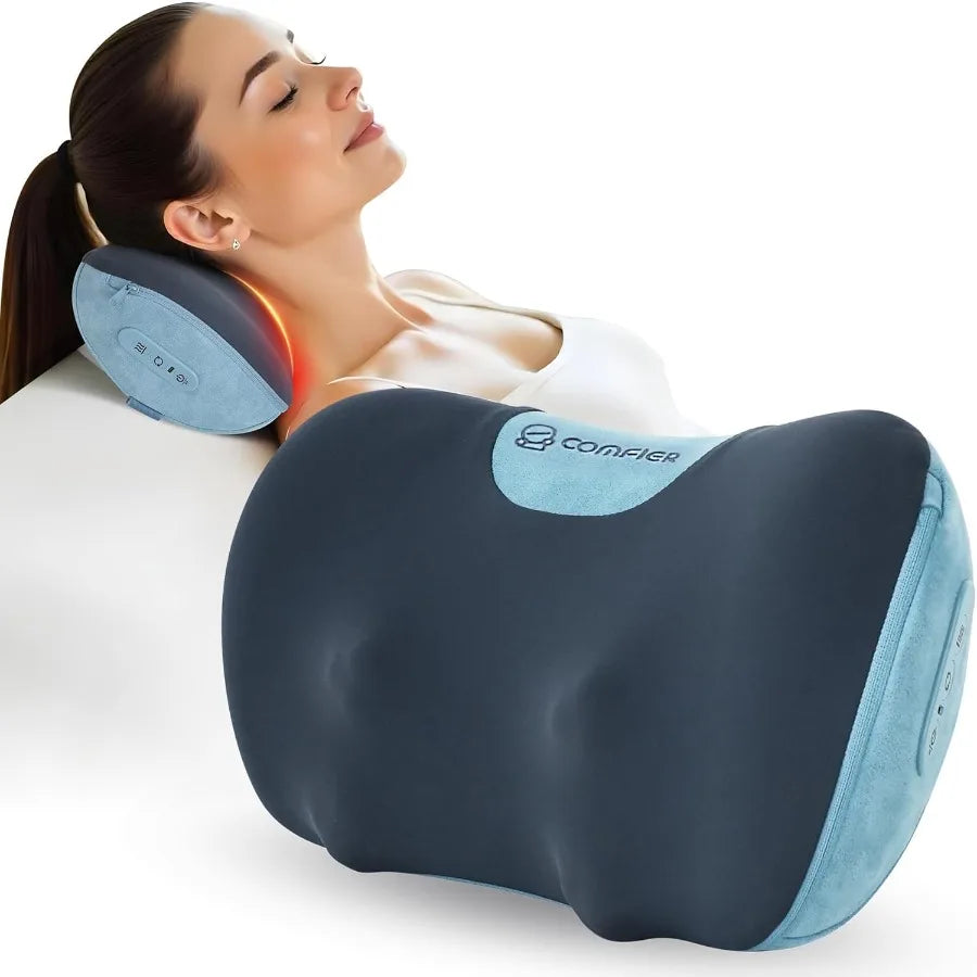 Shiatsu Neck and Back Massager with Heat Neck Massager Pillow with 3D Kneading Deep Tissue Cordless and Portable Soothes Muscle