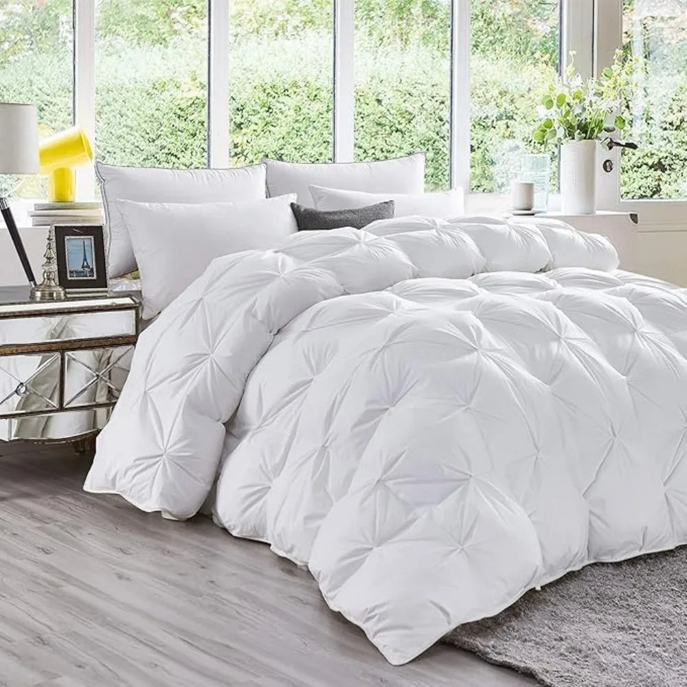 Luxury Siberian Goose Down Queen Comforter Duvet Insert - 1200 Thread Count Egyptian Cotton All-Season Comfort