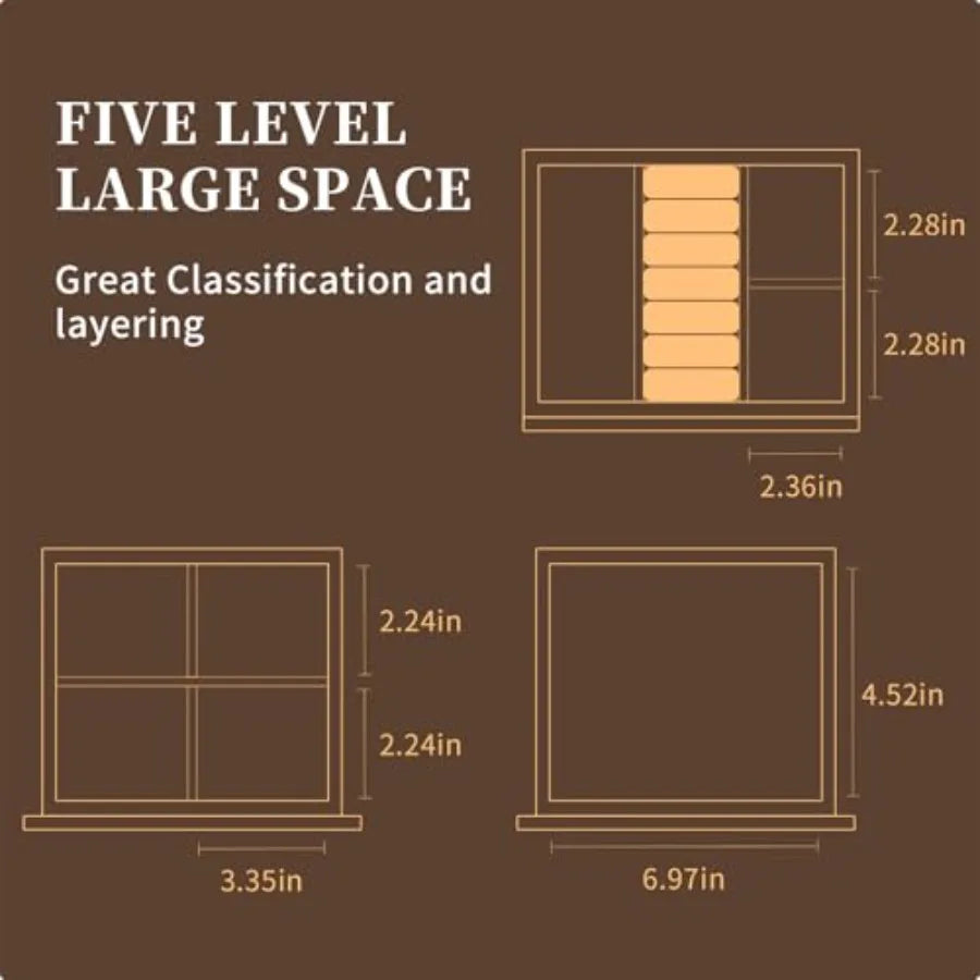 Glass Vintage Painting Jewelry Box 3-Layer Jewelry Storage Case Art Desktop Decorations Gift for Women Jewelry Organizer For Ne