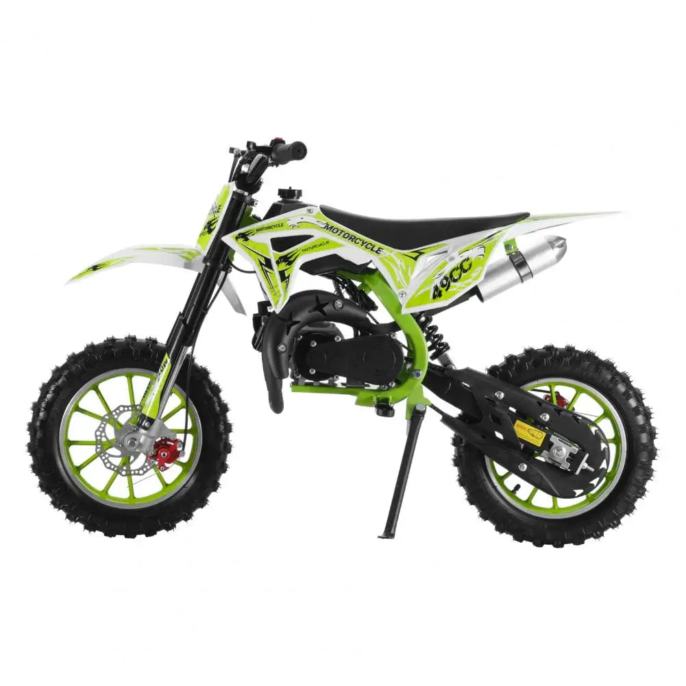 49cc 2-Stroke Kids Dirt Bike Gas Power Motocross Off Road Mini Motorcycle Pocket Motorbike Front Rear Disc Brakes Pull Start