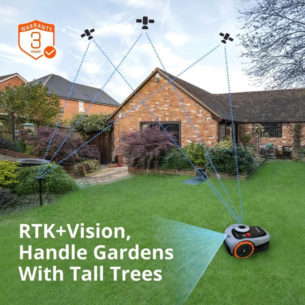 Segway i105N Robot Lawn Mower Perimeter Wire Free 1/8 Acre RTK+Vision Robotic Lawnmower, AI-Assisted Mapping, Virtual