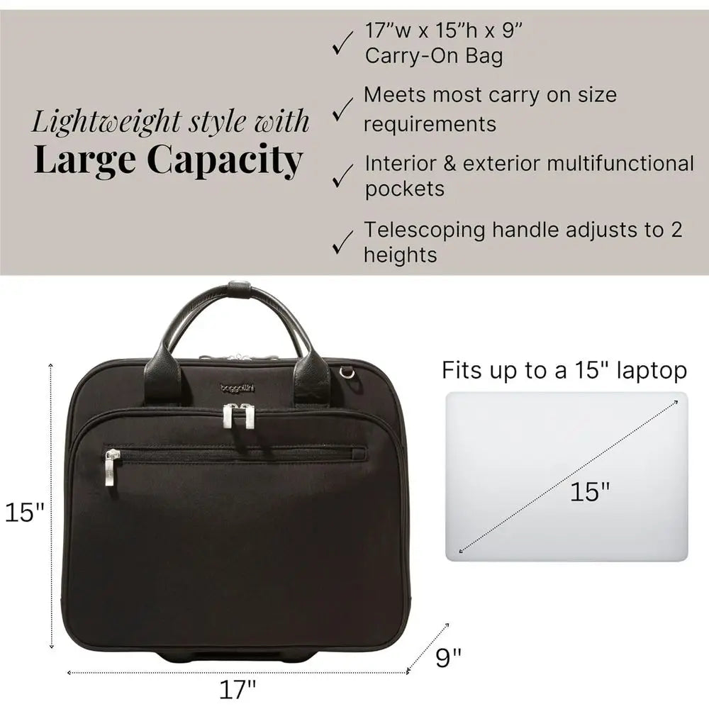 Baggallini Women's Dual Wheel Rolling Tote Bag