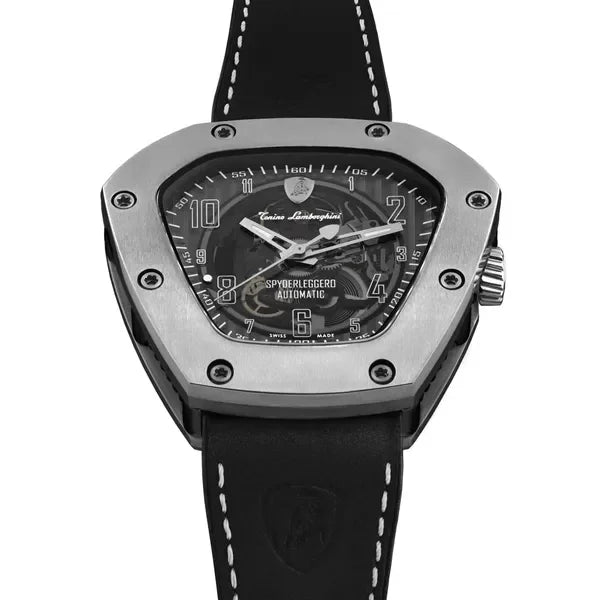 Tonino Men's 'SPYDERLEGGERO' Skeleton Dial Black Leather Strap Automatic Watch TLF-T06-1