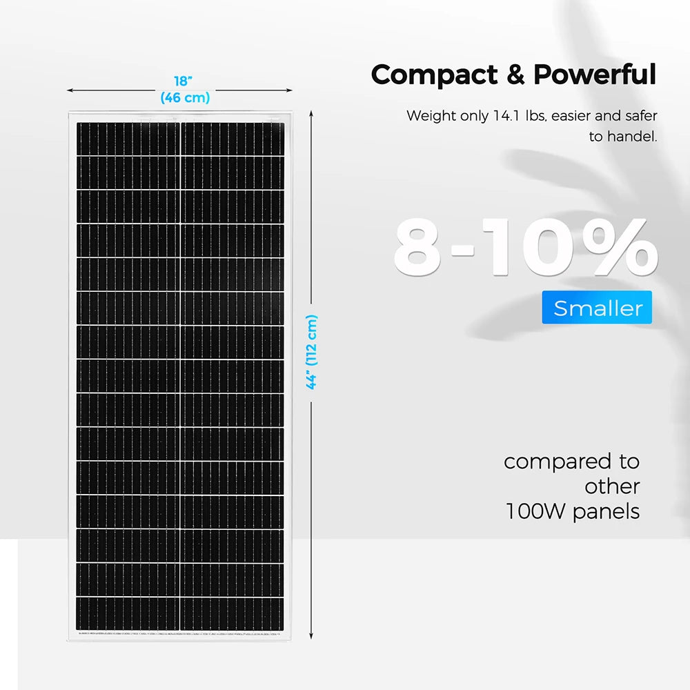Rigid 1000W 600W 500W Solar Panel Photovoltaic Module 400W 300W 200W 100W 19.8V Monocrystalline Solar Panels Battery Charger