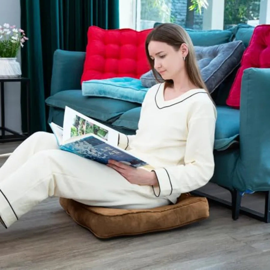 Floor Pillow Set of 4 Memory Foam Meditation Cushion Floor Cushions for Adults Sitting Large Square Seat Cushions for Yoga Livi