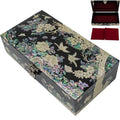 Mother of Pearl Large Jewelry Box with Ring Tray - Handmade Unique Gifts for Women - Abalone Shell Keepsake Decorative Box
