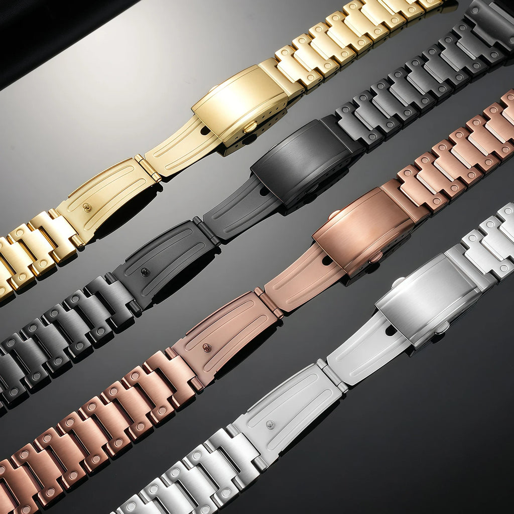 GM-2100 Coffee Colour Stainless Steel Strap For Casio G-SHOCK Metal Watch Chain GM-2100 Series Modified Men's watch accessories