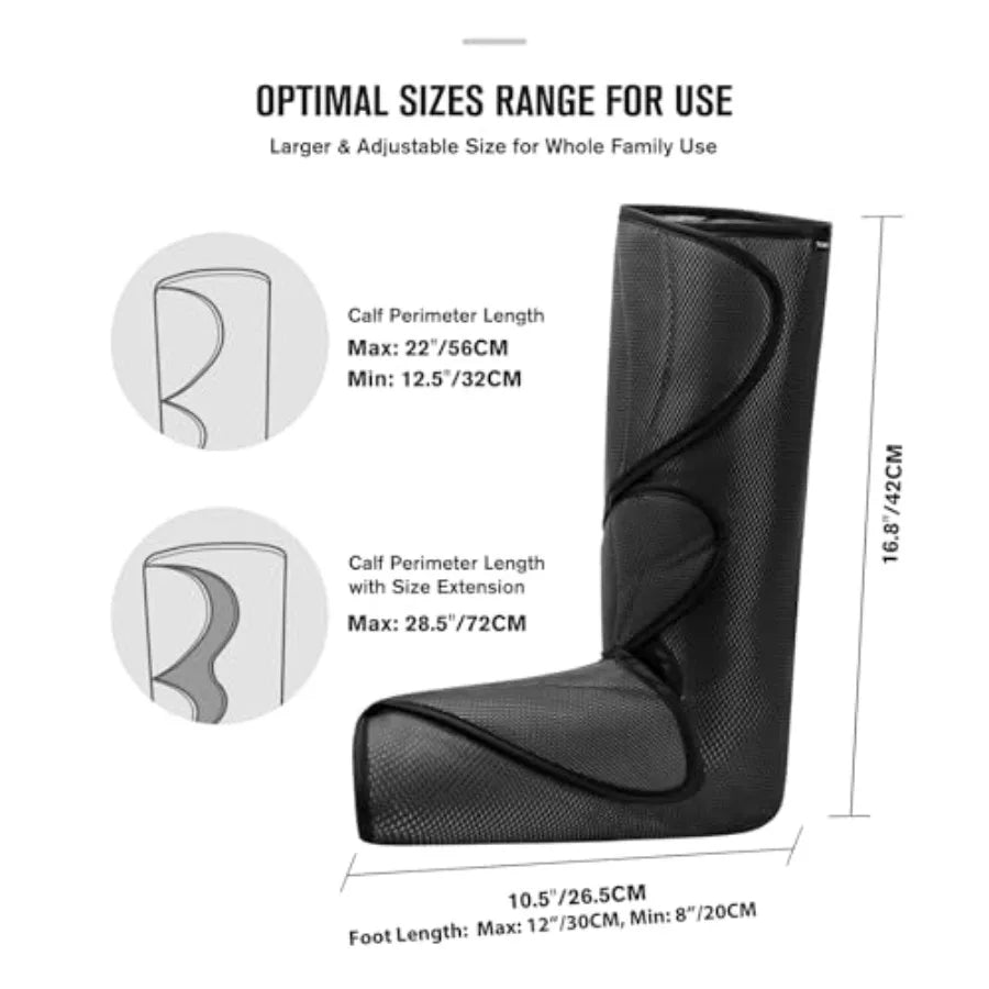 Air Compression Leg and Foot Massager for Enhanced Circulation and Pain Relief Ideal for Reducing Swelling and Edema with Adjus