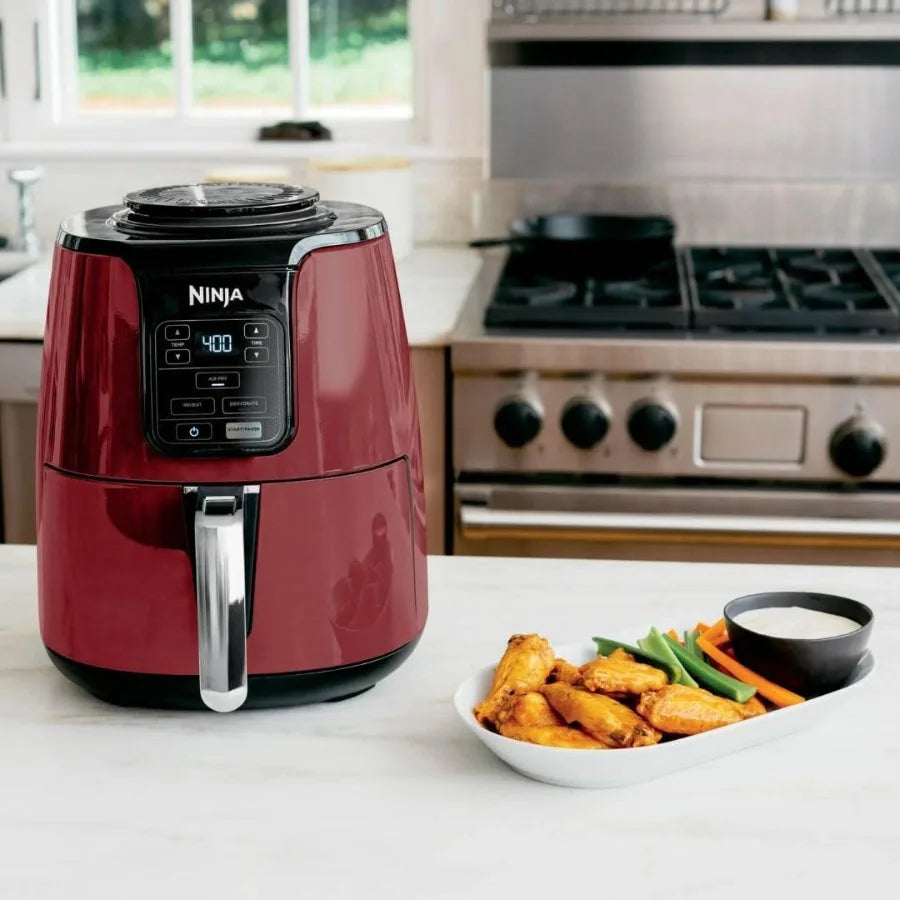 Ninja Air Fryer - 4-Quart Ceramic-Coated with 75 Less Fat Fast Cooking Multi-Function Air Fry Reheat Dehydrate Dishwasher-Safe