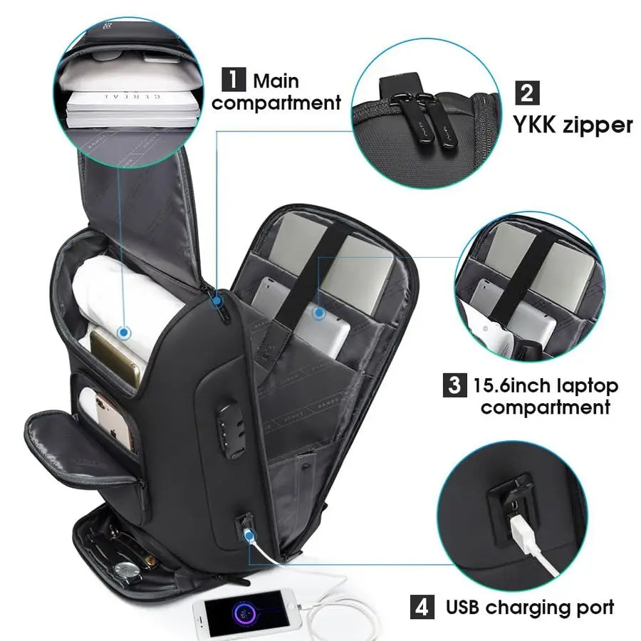 Business Backpack,Laptop Backpack with USB Charging Port, Slim Business Backpacks Fit for 15.6 INCH,Men Traveling Backpackfor Me