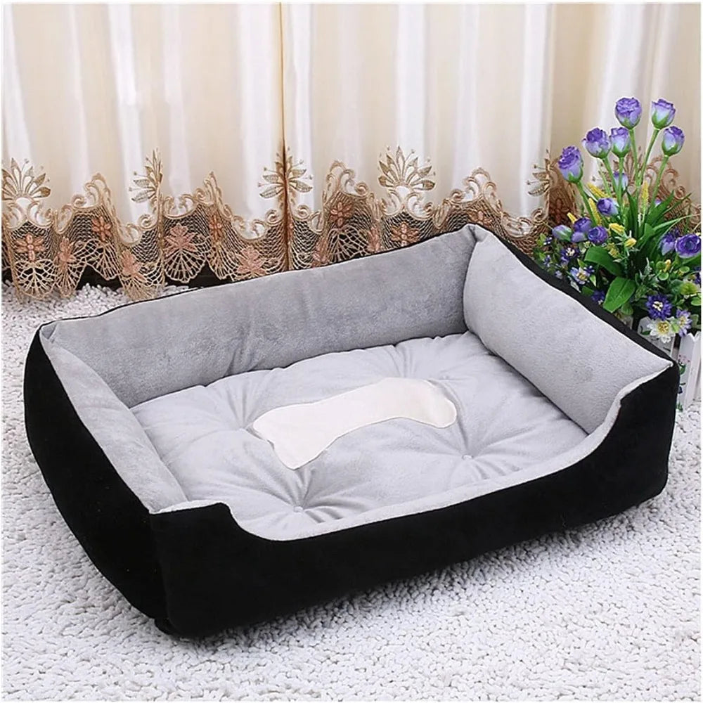 Plush Rectangle Dog Bed for Comfortable Rest, Ideal for Cats and Pets, Sleep Bag, Plush Puppy Kennel Bed in Brown