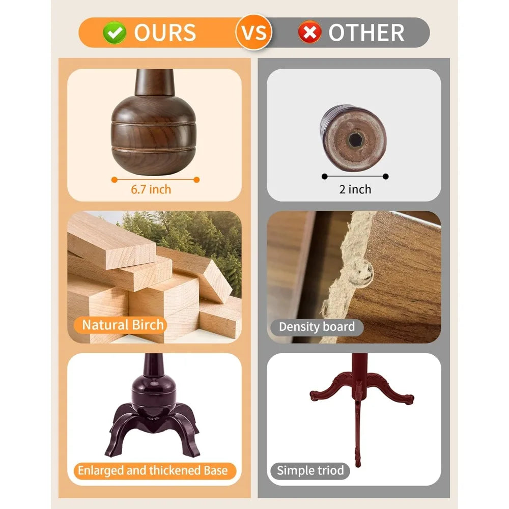 Solid Wood Standing Coat Rack with 11 Hooks, Tree Branch Style Design