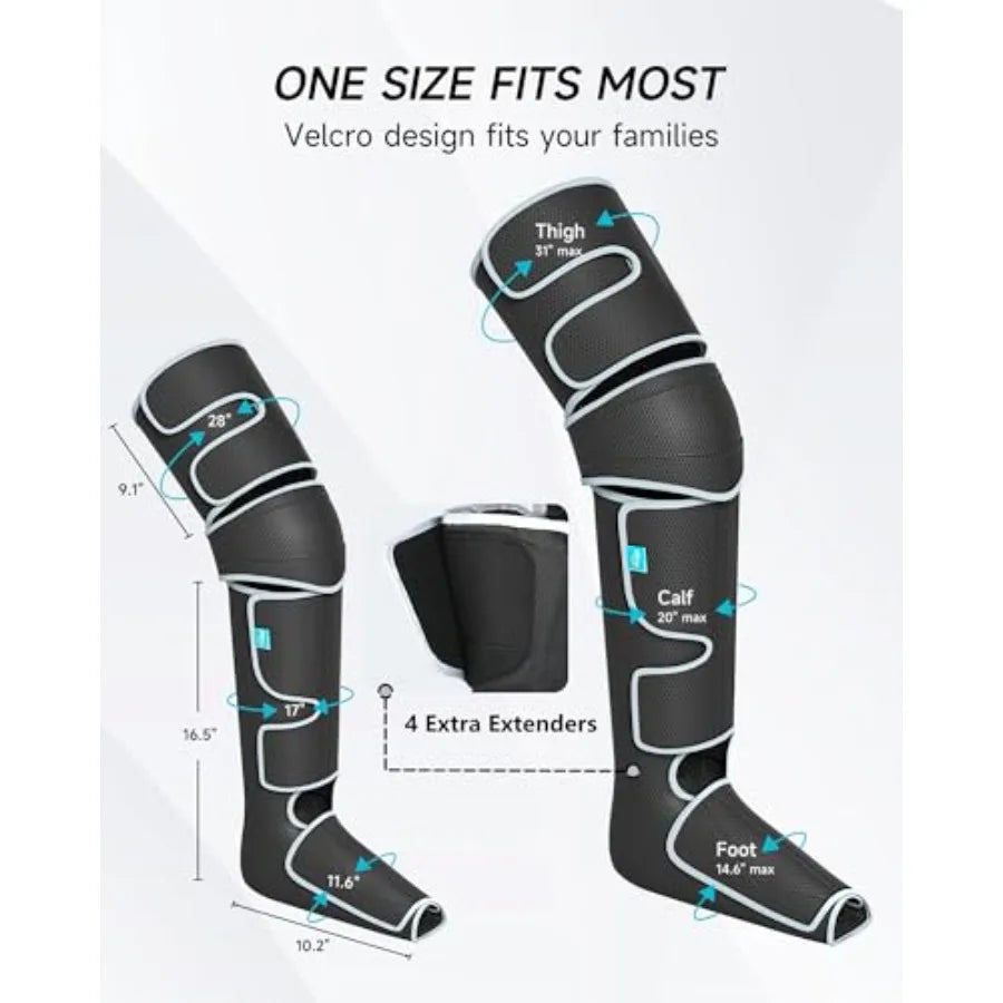 ALLJOY Leg Massager for Circulation and Pain Relief: Ideal for Daily Use at Home or Office Features Heat Therapy and Adjustable