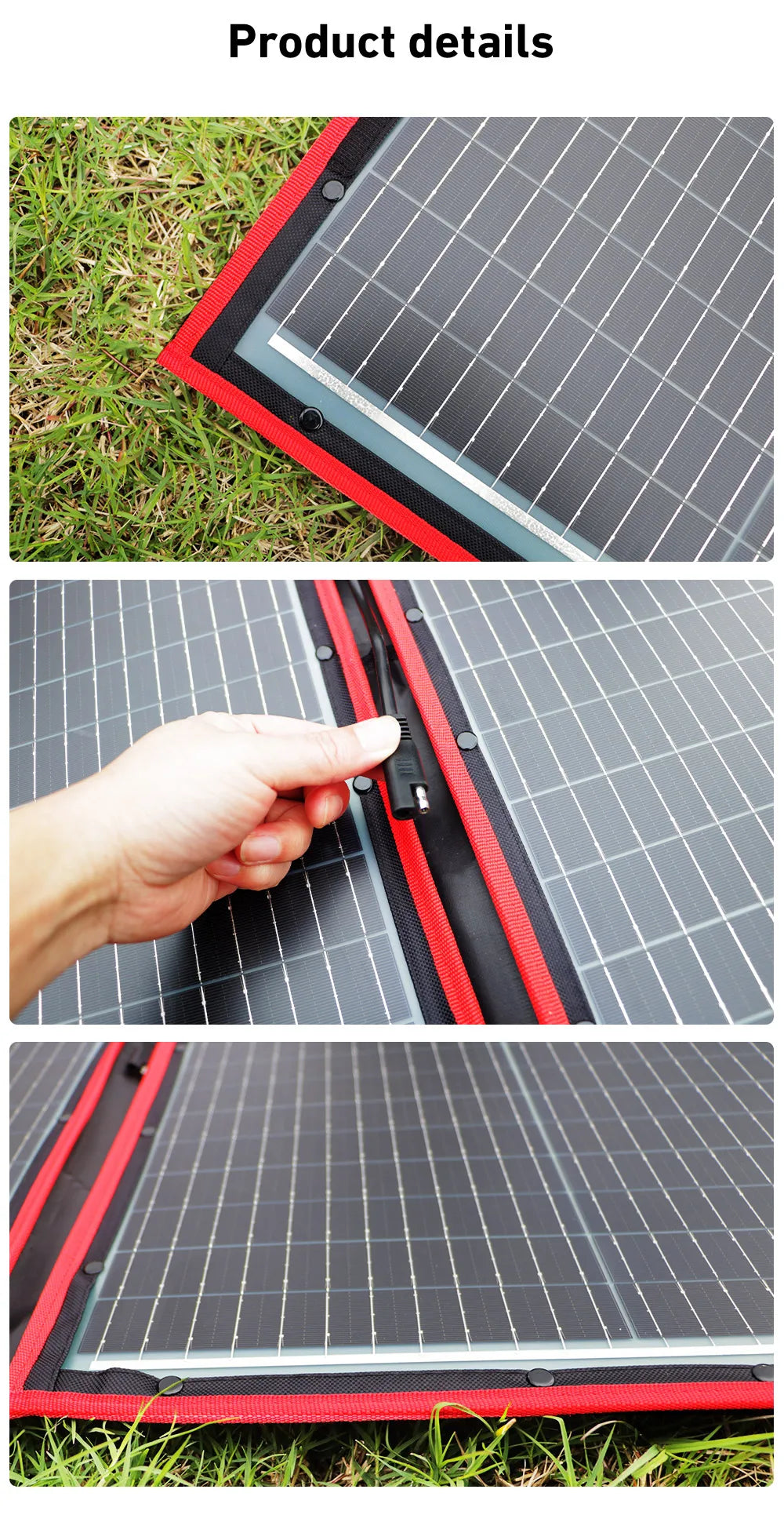 Dokio 18V 100W Portable Foldable Solar Panel with 12V Controller Kit for Family Camping Trips