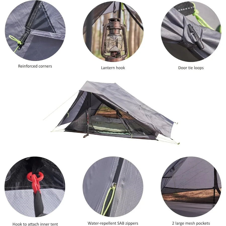 Altair Two Ultralight Backpacking Tent 2 Person Trekking Pole Backpacking Tent Waterproof Compact 3 Season Double Wall Shelter