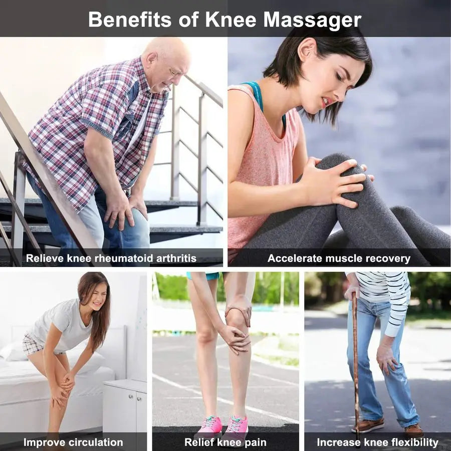 Knee Massager for Pain Relief,Air Compression Heating Pad for Knee,Heated Knee Warmers Wrap, Gifts for Men Women Dad Mom,3 Modes