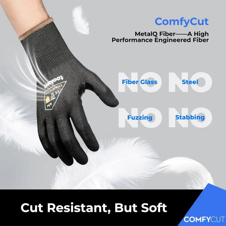 ANSI A4 Cut Resistant Work Gloves without Steel amp Fiberglass, Ultra Light Comfort amp Proper Fit,for Mechanic,Gardening