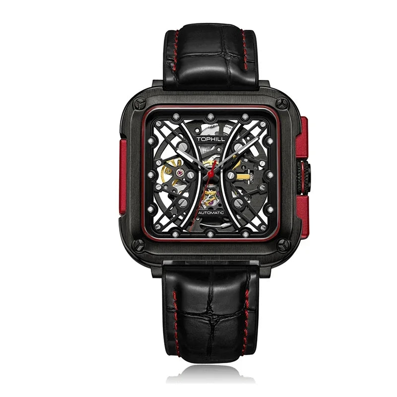 TOPHILL Super Luminous Men Hollow Automatic Mechanical Watches For Men 28D0 Automatic Movement Sapphire Wristwatches Waterproof