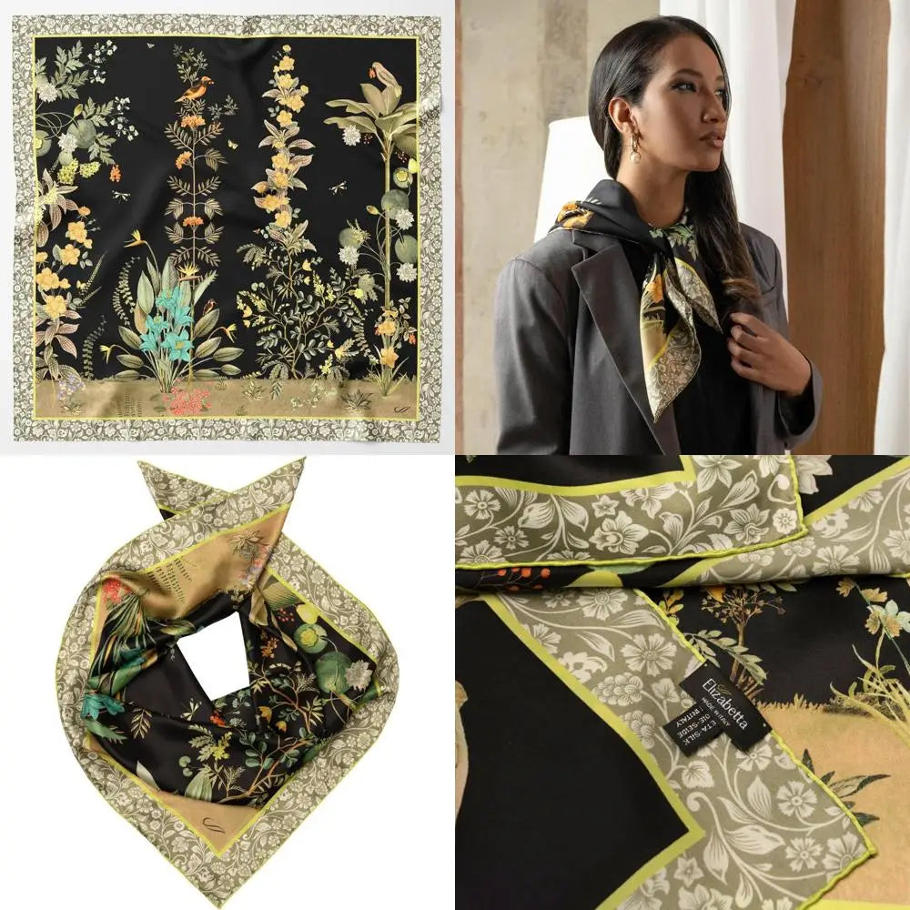 100% Silk Italian Square Scarves - Women's 35cm Made in Italy Luxury Fashion Accessories
