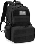 Tactical Backpack with Lunch Box for Men: Laptop Compartment Bookbag with lunchbox for Work School for Women Mens Black