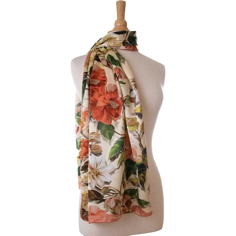 100% Silk Italian-Made Fashion Long Scarves for Women - Elegant Style Accessories
