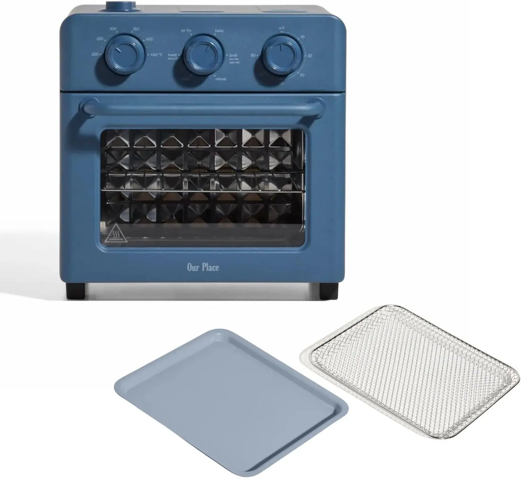 6-in-1 Air Fryer Toaster Oven with Steam Infusion, Non-toxic PFAS-Free, Blue Salt