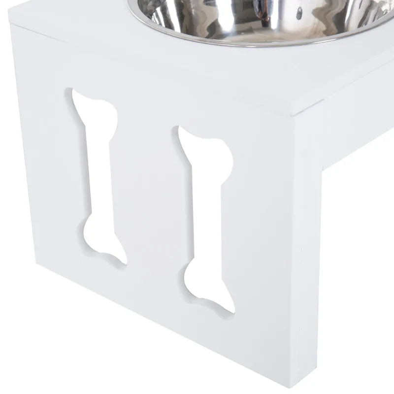 Modern wooden elevated dog feeding station with stainless steel bowl decorative heavy-duty pet food bowl pet feeding furniture