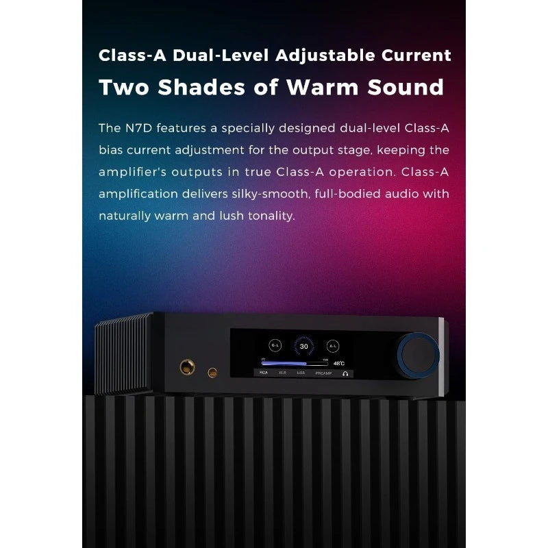 N7 (DAC Edition) Class-A Headphone Amp and USB DAC, Pre-amp, Pure Class-A Fully-Discrete Fully Balanced, 6.35mm/4.4mm, Twin