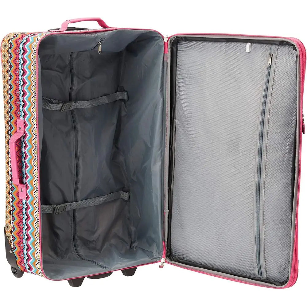 Tribal Design 4-Piece Luggage Set with Telescoping Handles: 14, 19, 24, 28 Softside Cases