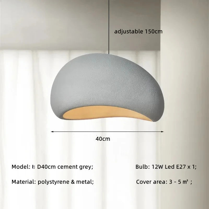 Nordic Wabi Sabi E27 Led Pendant Light Dining Room Simple Chandelier Lamp Cord Suspend Lamp for Restaurant Luminarias Fixtures