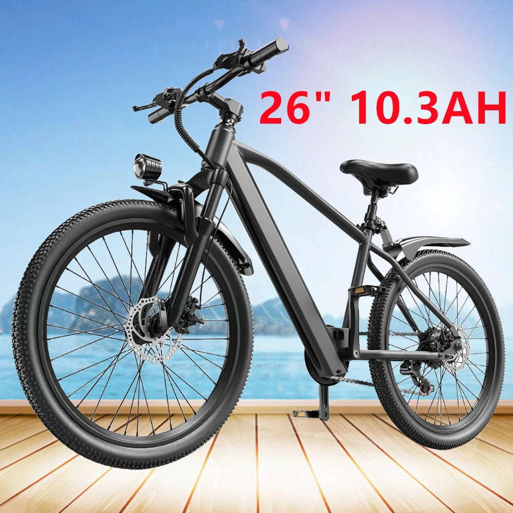 26" 24" Electric Motorcycles E Bike For Adults, 600W Peak Motor Ebike 23.9Mph 36V 10.3AH 13.3AH Adults Electric Mountain Bicycle