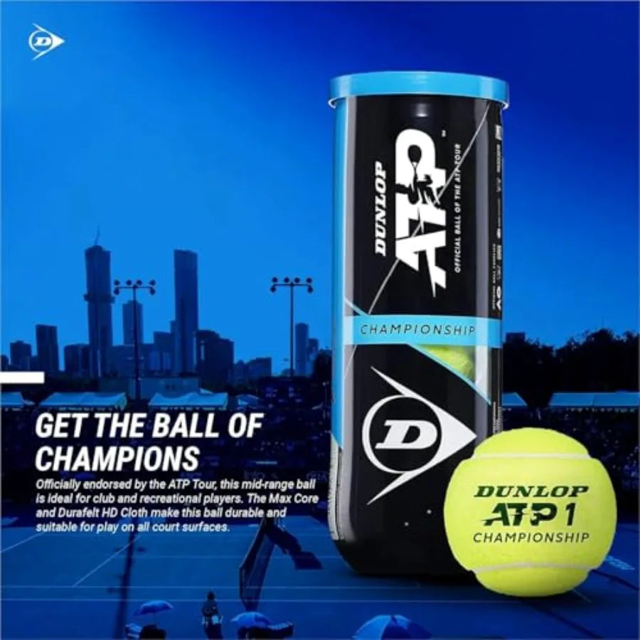 DUNLOP ATP Extra Duty Tennis Balls Case for Professional Use Durable Rubber Yellow Balls High Performance