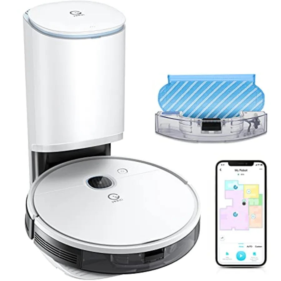 Smart Home Cleaning Solution with Self-Emptying Dustbin 3-in-1 Robot Vacuum and Mop for Hard Floors and Carpets 200-Minute Batt