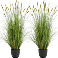 4ft 2Pack Artificial Cattail Reed Grass, 47.2 Artificial Indoor Outdoor Fake Onion Grass Plant, Home Office Wedding Decorative P