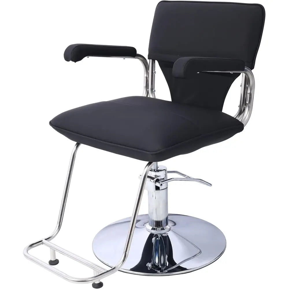 Portable Reclining Barber Chairs with Hydraulic Pump, Ideal for Home, Salon, and Spa Services in Black