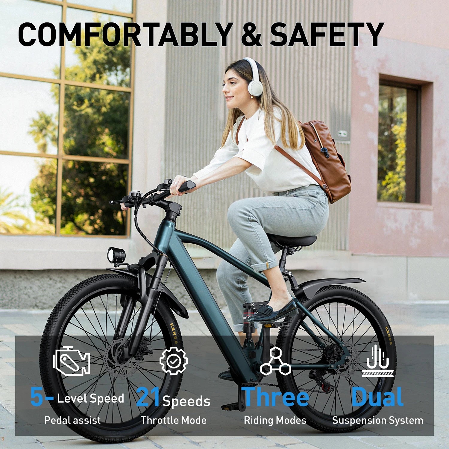26" 24" Electric Motorcycles E Bike For Adults, 600W Peak Motor Ebike 24.9Mph 30Miles 10.4AH 13.5AH Electric Mountain Bicycle