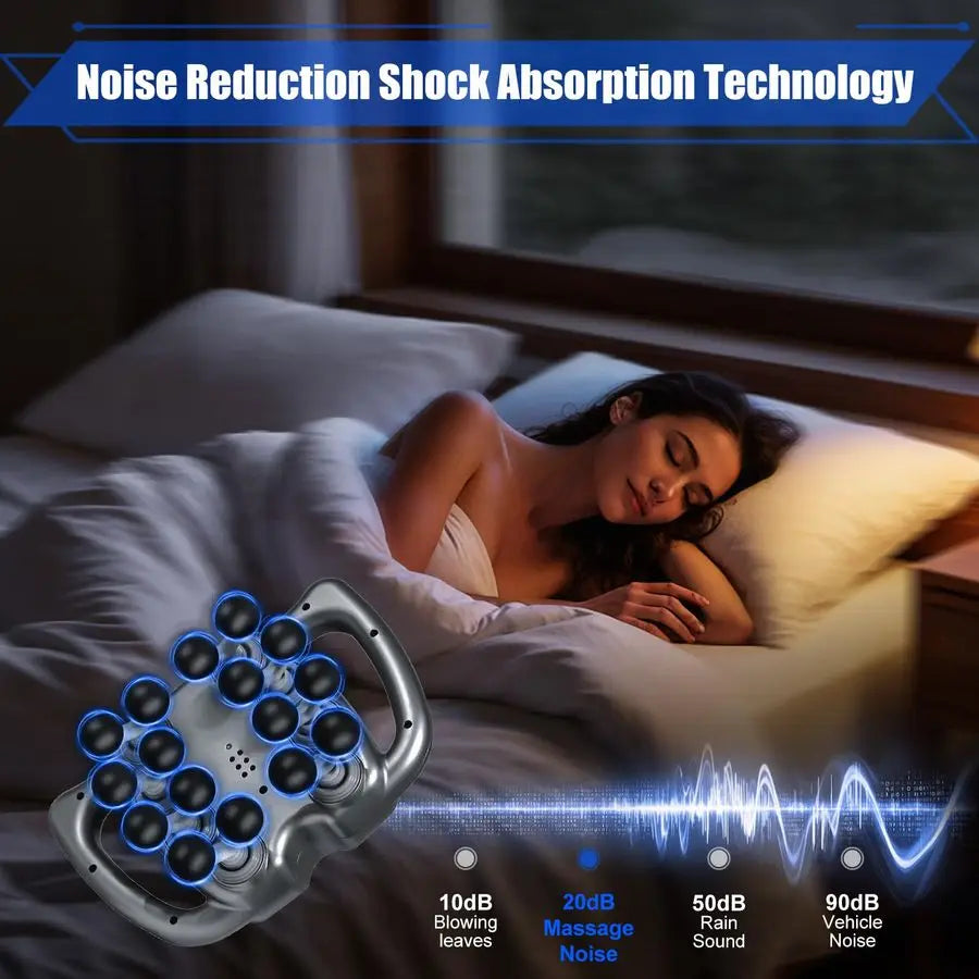 Head Massage Gun Deep Tissue, 9 Modes amp 99 Speeds Percussion Massager, 22800 RPM Muscle Gun with Quad Motor, Quiet Back Massag