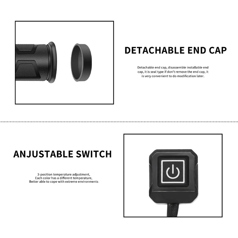 2025 New ATV Heated Grips Universal ATV UTV Heated Hand Grips Handlebar Heater