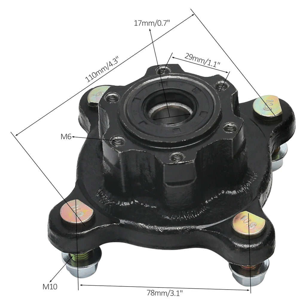8inch Wheels 18x9.50-8 Tire on Rim& Steering Spindle Hub DIY MiniBike/ Golf Kart