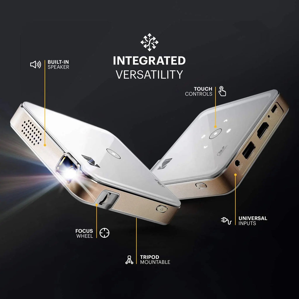 Ultra Mini Pocket Pico Projector with Rechargeable Battery, 1080P Support, Wireless LED DLP for iPhone and Android