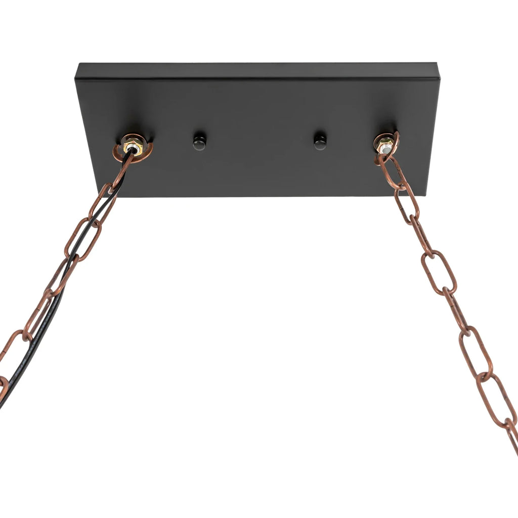 10-Light Rustic Industrial Wooden Chandelier Pendant Light Hanging Fixture, Vintage Farmhouse Style, Adjustable Chain Lighting