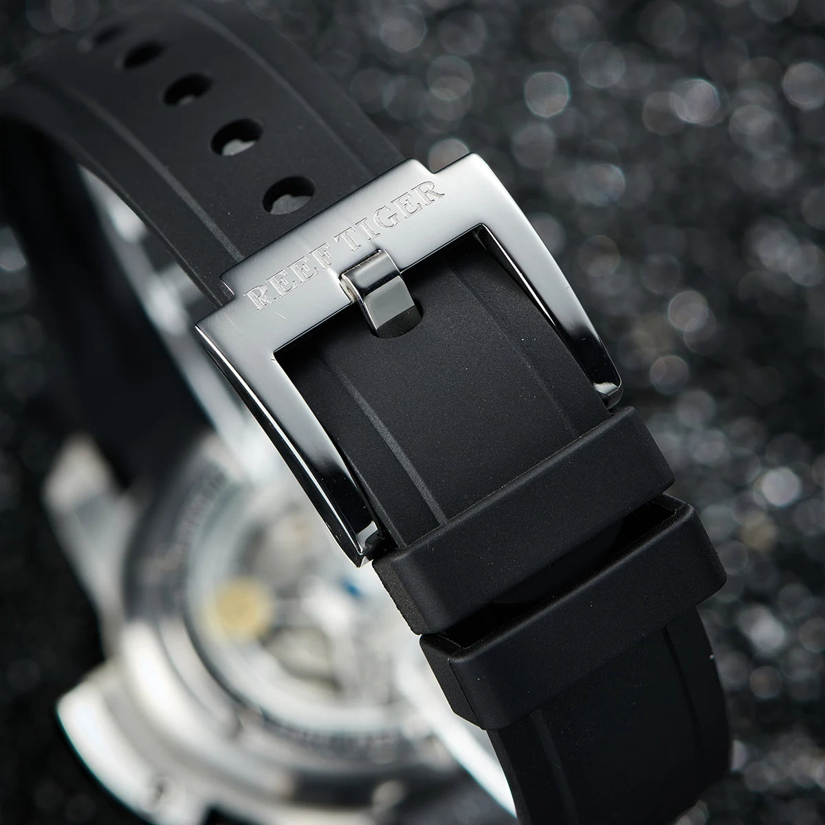 reef tiger men's mechanical watch, fully automatic multi-functional dual calendar business men's watch, men's timepiece