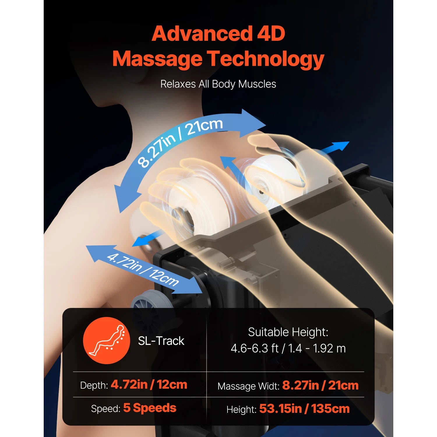 SucceBuy Massage Chair 4D Full Body Zero Gravity Recliner w/SL Track Stretch AI Voice Control Heat Foot Roller Retractable Pedal